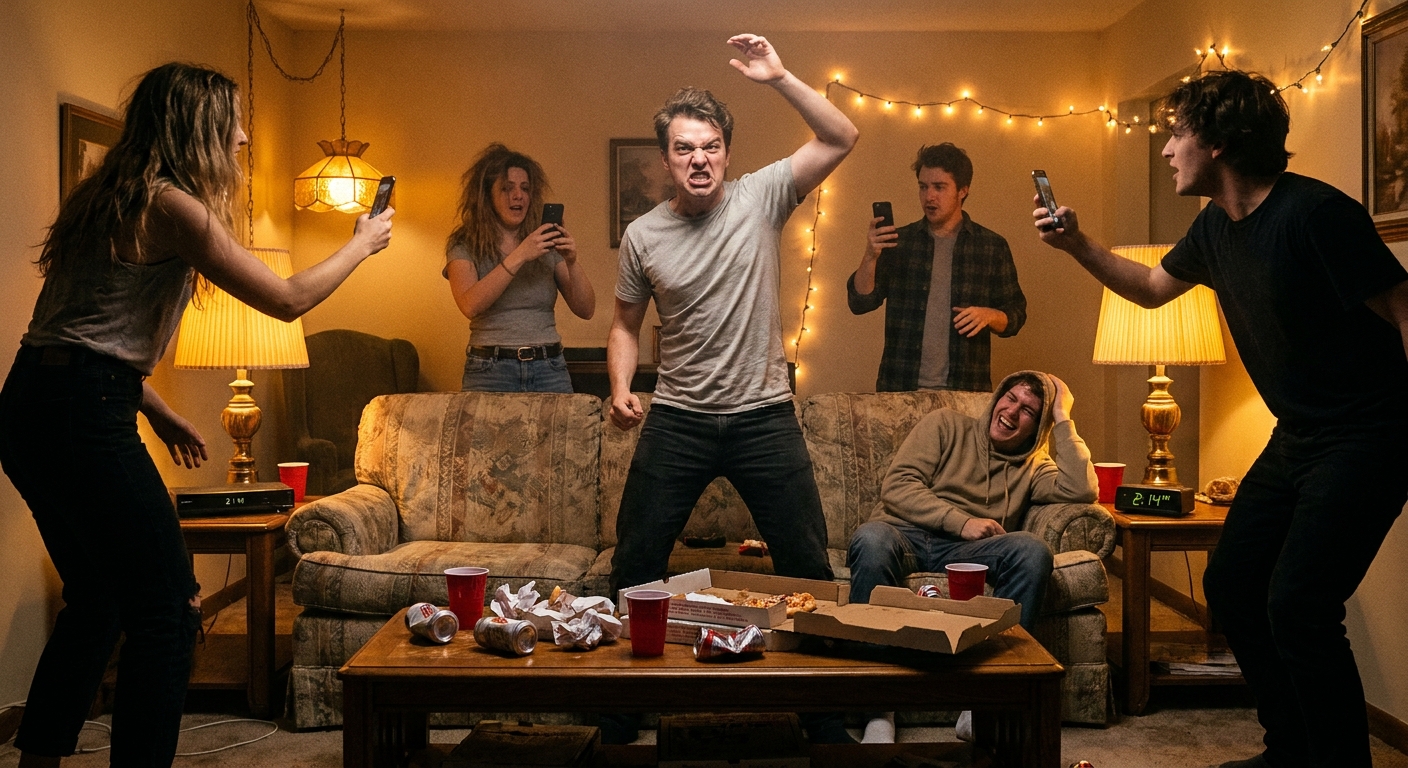 The Internet Can’t Stop Laughing At This Chaotic Late‑Night House Party Meltdown